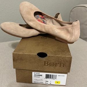 Born Suede Ballet Flats.Genuine leather Size 7 Nude/Slightly Baby pink color.New